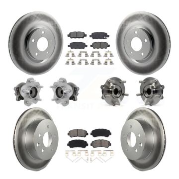 Front Rear Hub Bearing Coat Brake Rotor Pads Kit (10Pc) For Nissan Juke Nismo RS with FWD KBB-131926