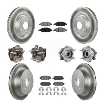 Front Rear Hub Bearing Coated Disc Brake Rotors And Pads Kit (10Pc) For Nissan Murano AWD KBB-131929