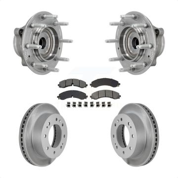 Front Hub Bearing Coat Brake Rotor Pad Kit For GMC Chevrolet Silverado 2500 HD Sierra 4WD KBB-131935