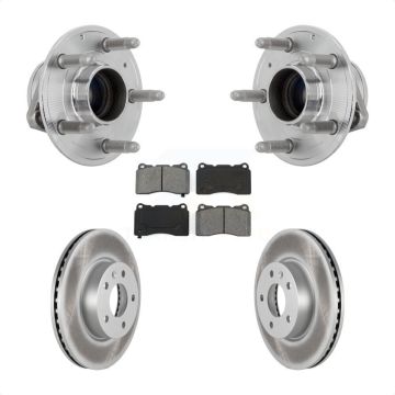 Front Hub Bearing Assembly Coated Brake Rotor Pad Kit For 2019 Cadillac ATS Base with RWD KBB-131947