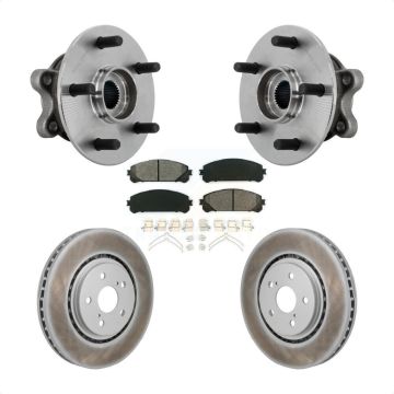 Front Hub Bearing Assembly Coated Disc Brake Rotor & Pads Kit For 2021-2023 Toyota Sienna KBB-131957