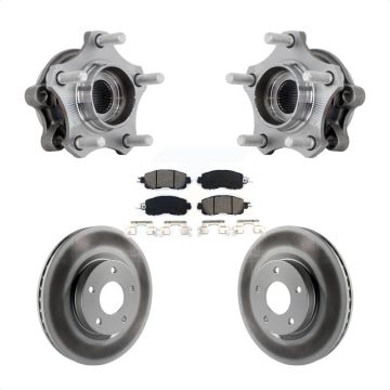 Front Hub Bearing Assembly Coated Disc Brake Rotor & Pads Kit For 2019-2023 Nissan Altima KBB-131958