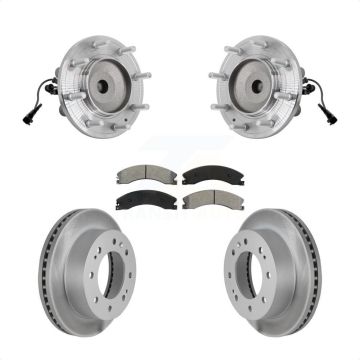 Front Hub Bearing Coat Brake Rotor Pad Kit For GMC Sierra 3500 HD Chevrolet Silverado RWD KBB-131962
