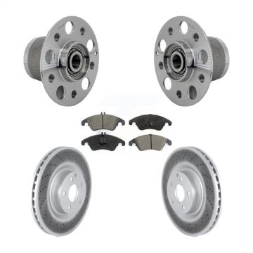 Front Hub Bearing Assembly Coated Disc Brake Rotor & Pads Kit For Mercedes-Benz E550 C250 KBB-131969
