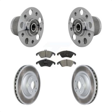 Front Hub Bearing Assembly Coated Disc Brake Rotor & Pads Kit For Mercedes-Benz E550 C250 KBB-131970