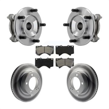 Front Hub Bearing Assembly Coated Disc Brake Rotor Pads Kit For Toyota Tundra Sequoia RWD KBB-131973
