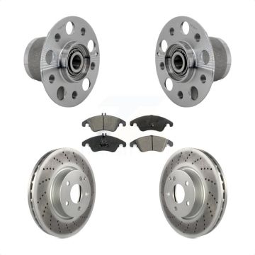 Front Hub Bearing Assembly Coated Brake Rotor Pads Kit For Mercedes-Benz E350 C350 SLC300 KBB-131975