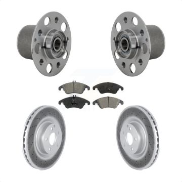 Front Hub Bearing Assembly Coated Disc Brake Rotor & Pads Kit For Mercedes-Benz E400 E550 KBB-131978