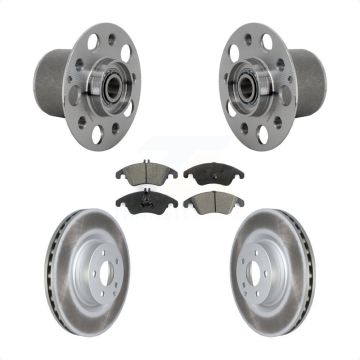 Front Hub Bearing Assembly Coated Disc Brake Rotor & Pads Kit For Mercedes-Benz E400 E550 KBB-131979