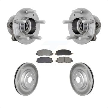 Front Hub Bearing Coated Brake Rotor And Pad Kit For Ford Explorer Lincoln Aviator Police KBB-131986