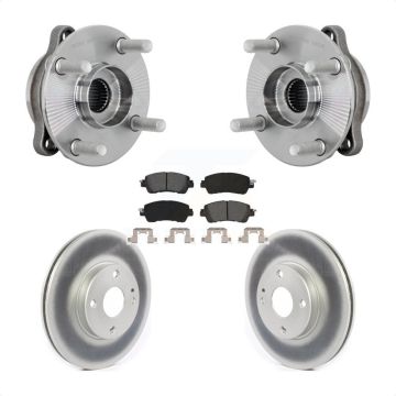 Front Hub Bearing Assembly Coated Disc Brake Rotor And Pads Kit For Toyota Yaris iA Scion KBB-131988