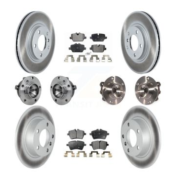 Front Rear Hub Bearing Coat Brake Rotor Pad Kit (10Pc) For Mini Cooper Countryman Paceman KBB-132004