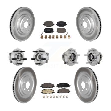 Front Rear Hub Bearing Coated Brake Rotor Pads Kit (10Pc) For Lincoln Aviator Ford Police KBB-132024