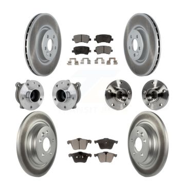 Front Rear Hub Bearings Coated Disc Brake Rotors And Pads Kit (10Pc) For Volvo S60 V70 KBB-132025