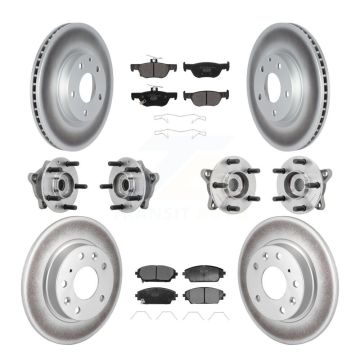Front Rear Hub Bearing Coated Brake Rotor & Pads Kit (10Pc) For 2020-2022 Mazda CX-30 AWD KBB-132031