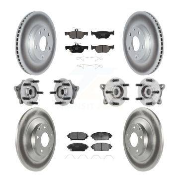 Front Rear Hub Bearing Coated Brake Rotor & Pads Kit (10Pc) For 2020-2022 Mazda CX-30 AWD KBB-132032