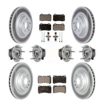 Front Rear Hub Bearing Coated Disc Brake Rotor Pad Kit (10Pc) For 2016 Tesla S From 04 16 KBB-132034