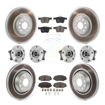 Front Rear Hub Bearing Coated Brake Rotor Pad Kit (10Pc) For Volkswagen Atlas Cross Sport KBB-132037