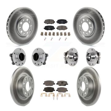 Front Rear Hub Bearing Coated Brake Rotor Pads Kit (10Pc) For Jeep Renegade Fiat 500X FWD KBB-132039