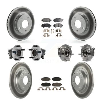 Front Rear Hub Bearing Coated Brake Rotor And Pad Kit (10Pc) For 2016-2018 Mazda CX-3 FWD KBB-132046