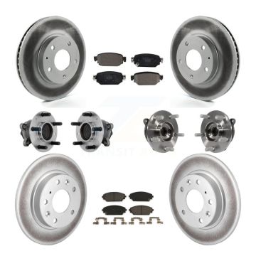 Front Rear Hub Bearing Coated Brake Rotor And Pad Kit (10Pc) For 2019-2021 Mazda CX-3 FWD KBB-132047