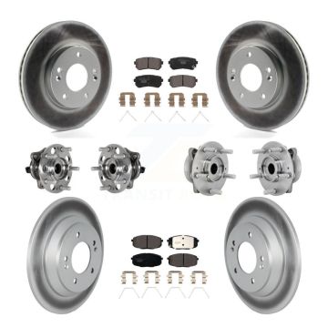 Front Rear Hub Bearing Coat Brake Rotor Pads Kit (10Pc) For 22 Hyundai Kona FWD with 1.6L KBB-132067