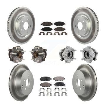 Front Rear Hub Bearing Coated Disc Brake Rotors And Pads Kit (10Pc) For Nissan Murano AWD KBB-132075
