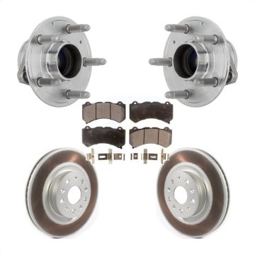 Front Hub Bearing Assembly Coated Disc Brake Rotors And Ceramic Pads Kit For Cadillac CTS KBB-132081
