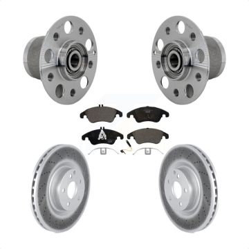 Front Hub Bearing Assembly Coated Disc Brake Rotor & Pads Kit For Mercedes-Benz E550 C250 KBB-132096