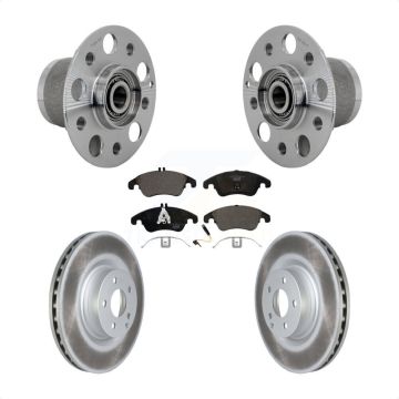 Front Hub Bearing Assembly Coated Disc Brake Rotor & Pads Kit For Mercedes-Benz E550 C250 KBB-132097