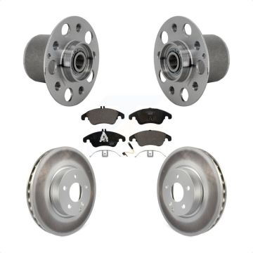 Front Hub Bearing Assembly Coated Brake Rotor & Pads Kit For Mercedes-Benz E350 E400 E250 KBB-132099