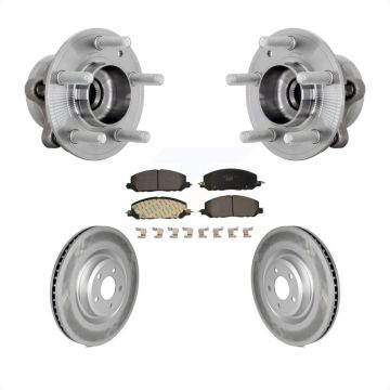 Front Hub Bearing Coated Brake Rotor And Pad Kit For Ford Explorer Lincoln Aviator Police KBB-132104