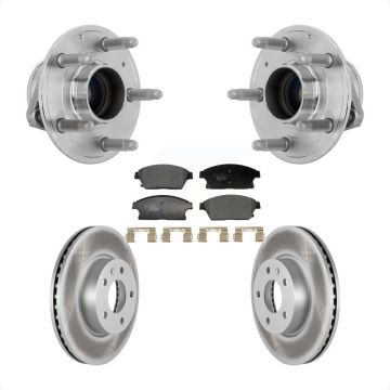 Front Hub Bearing Assembly Coated Disc Brake Rotors And Ceramic Pads Kit For Cadillac ATS KBB-132119