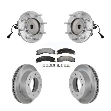 Front Hub Bearing Coat Brake Rotor Pad Kit For GMC Sierra 3500 HD Chevrolet Silverado RWD KBB-132125