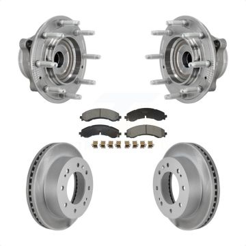 Front Hub Bearing Coat Brake Rotor Pad Kit For GMC Chevrolet Silverado 2500 HD Sierra 4WD KBB-132127