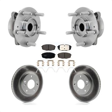 Front Hub Bearing Assembly Coated Disc Brake Rotor & Pads Kit For Hyundai Kona Kia Seltos KBB-132139