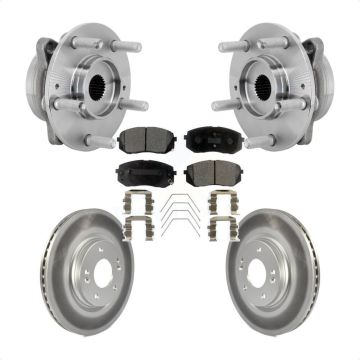 Front Hub Bearing Assembly Coated Disc Brake Rotor & Pads Kit For Hyundai Kona Kia Seltos KBB-132140