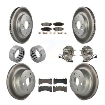 Front Rear Hub Bearing Coat Brake Rotor Pads Shoe Kit (10Pc) For GMC Sierra 1500 Yukon XL KBB-132146