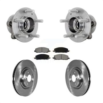 Front Hub Bearing Brake Rotor & Pads Kit For Ford Explorer Lincoln Aviator Police Utility KBB-132162