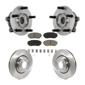 Front Hub Bearing Assembly Disc Brake Rotor And Ceramic Pads Kit For 2016-2023 Mazda CX-9 KBB-132165