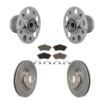 Front Hub Bearing Assembly Brake Rotor Pads Kit For Mercedes-Benz C250 With Sport Package KBB-132167