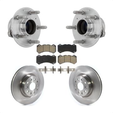 Front Hub Bearing Brake Rotor Pads Kit For 16 Cadillac CTS Vsport Premium with RWD KBB-132172