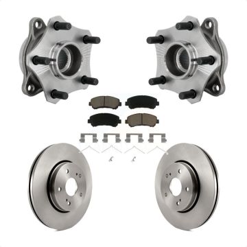 Front Hub Bearing Assembly Disc Brake Rotors And Pads Kit For 2010-2013 Suzuki Kizashi KBB-132179