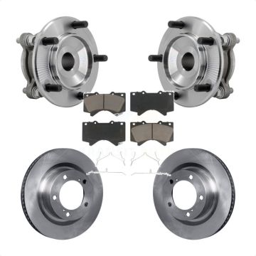 Front Hub Bearing Assembly Disc Brake Rotors And Pads Kit For Toyota Tundra Sequoia RWD KBB-132185