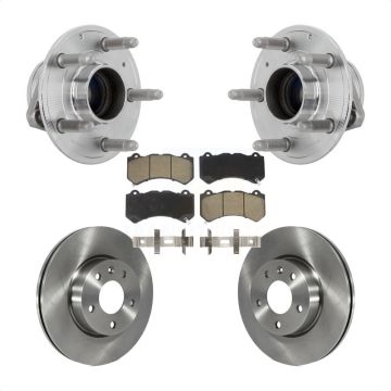 Front Hub Bearing Brake Rotor Pad Kit For 17 Cadillac ATS With 300mm Diameter KBB-132192