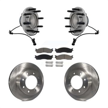 Front Hub Bearing Assembly Disc Brake Rotors And Pads Kit For Dodge Ram 1500 3500 2500 KBB-132194