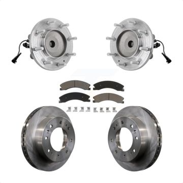 Front Hub Bearing Disc Brake Rotor Pad Kit For GMC Sierra 3500 HD Chevrolet Silverado RWD KBB-132197