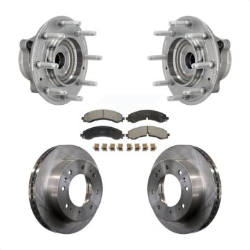 Front Hub Bearing Brake Rotor Pad Kit For GMC Chevrolet Silverado 2500 HD Sierra 3500 4WD KBB-132225