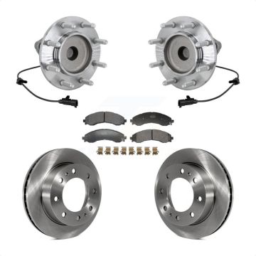 Front Hub Bearing Assembly Brake Rotor Pad Kit For 2023 GMC Savana 3500 With 14000 lb GVW KBB-132234