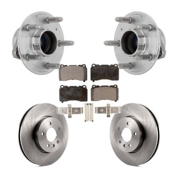 Front Hub Bearing Assembly Disc Brake Rotors And Semi-Metallic Pads Kit For Cadillac ATS KBB-132243